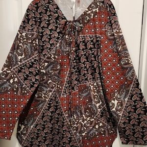 New York Collection Boho Multicolor Paisley Soft And Stretchy Tunic 2x
